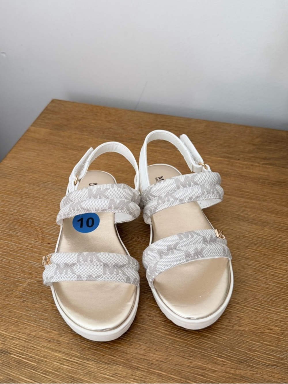 MICHAEL Michael Kors Girls White Logo Strap Sandals